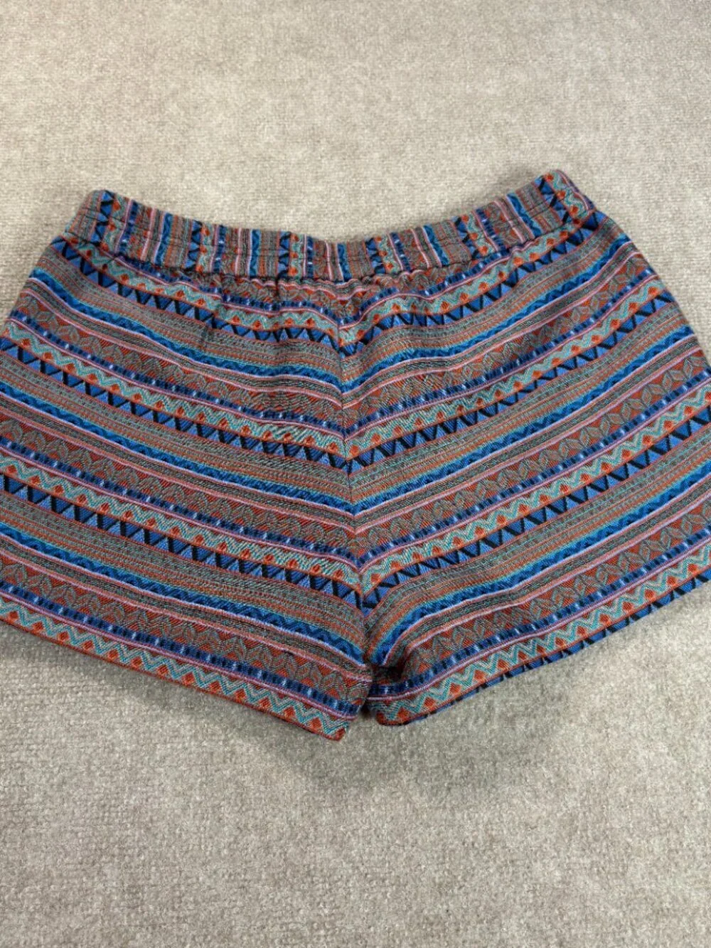 J.Crew Tribal Geometric Jacquard Shorts Blue Orange Size 10